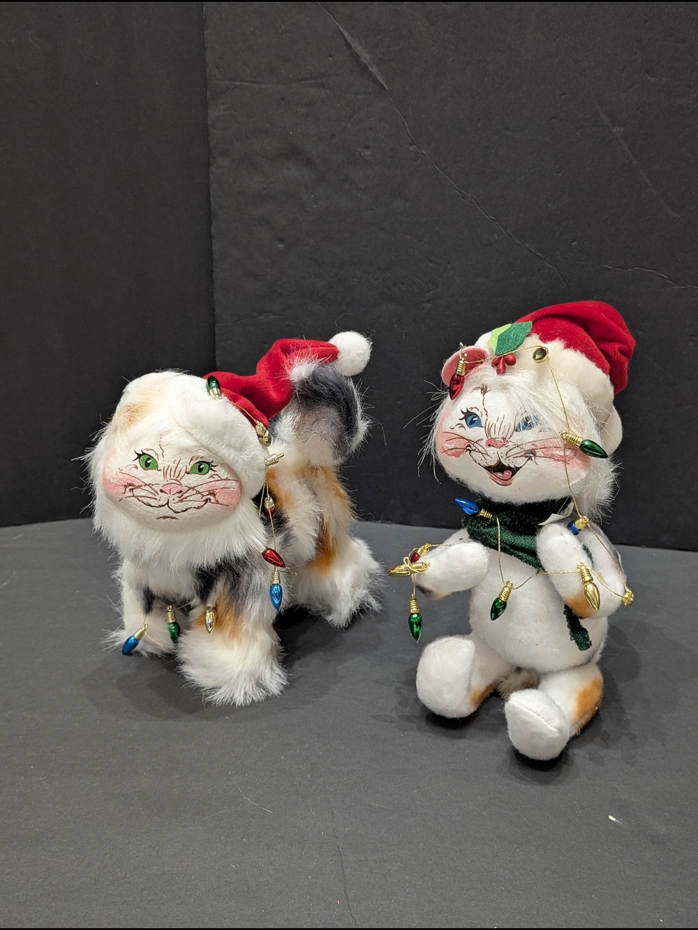 2 Annalee Mobility CALICO cat Christmas Lights Kitty